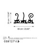 Wallity Cats 967 Escultura de pared de metal negra